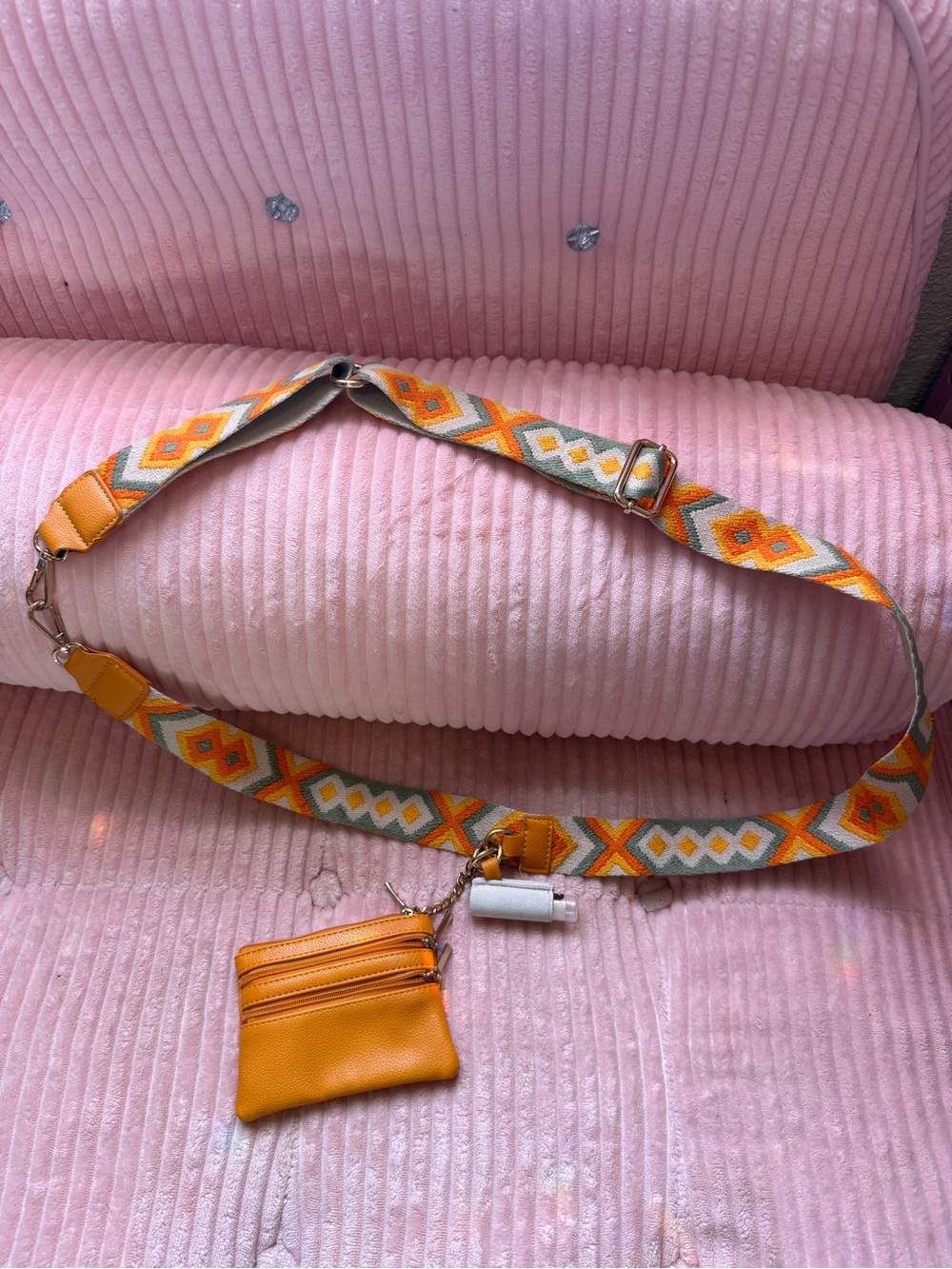 Minimalist yellow crossbody purse